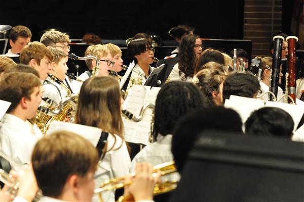 Students performing at the 2023-2024 All County Band Concert